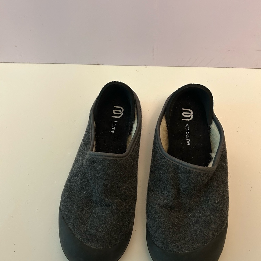 Mahabis Classic Women's Gray Wool Slip On Slippers